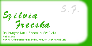 szilvia frecska business card